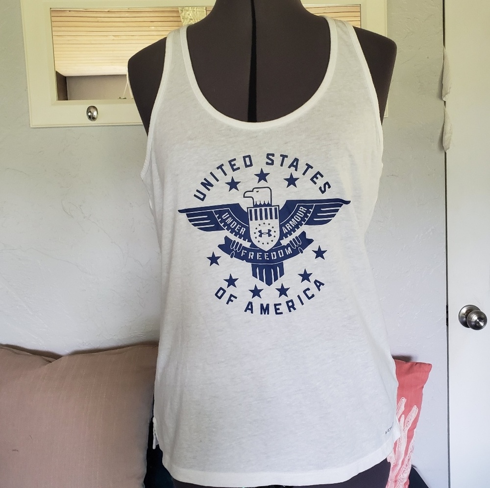 UA USA Charged Racer Tank Top